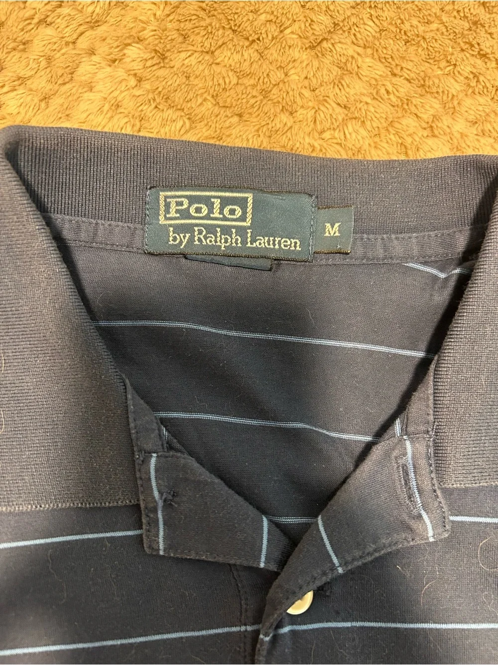 Polo by Ralph Lauren Navy Polo with Light Blue Stripe Detail